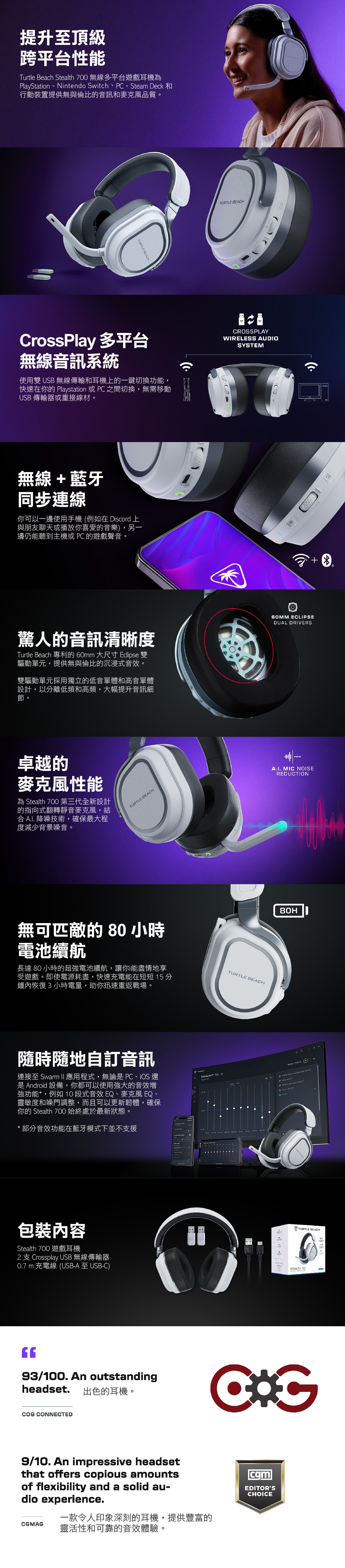 Turtle Beach Stealth 700 Gen3 無線電競耳機 - PlayStation 版